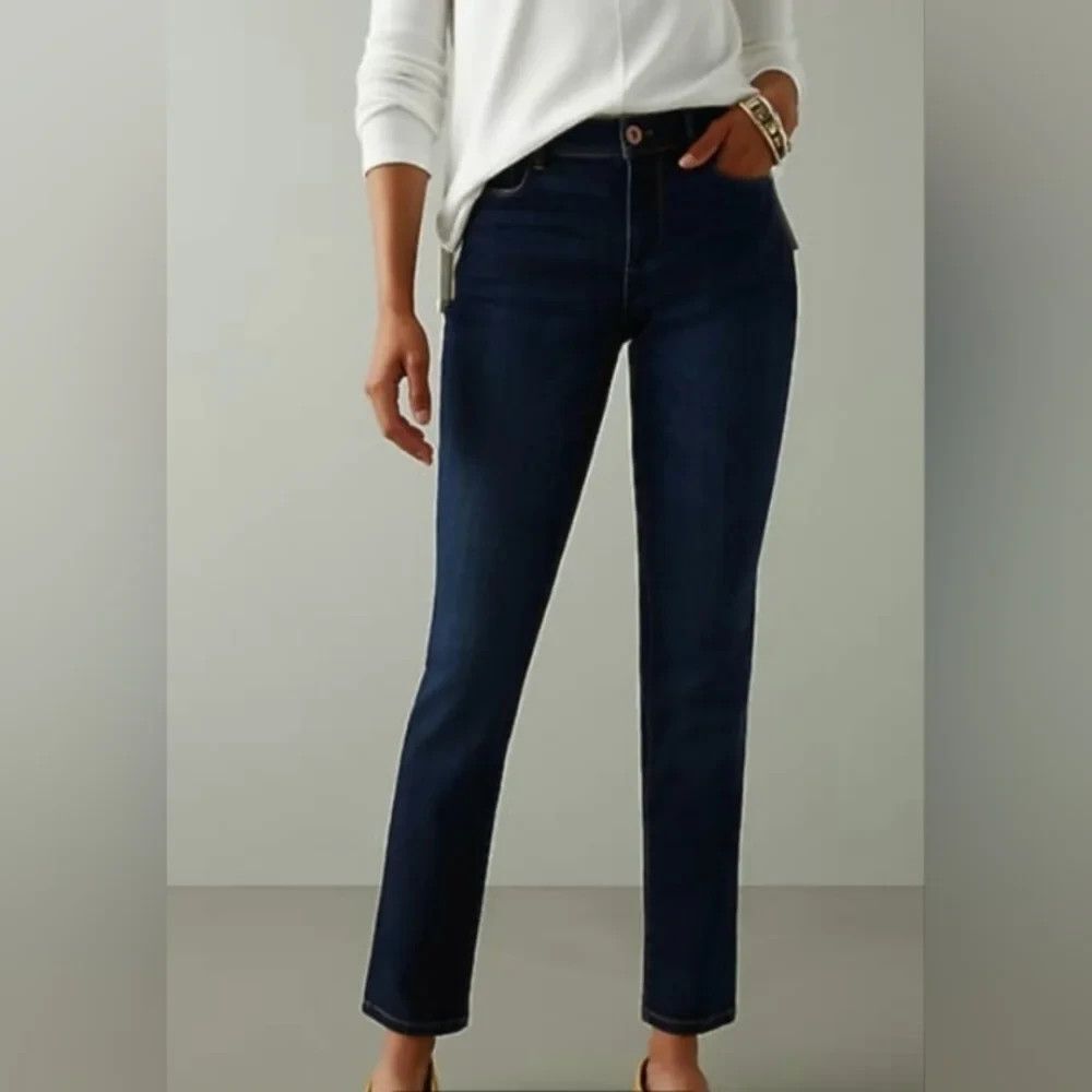 J. Jill Dark Wash Authentic Fit Slim Ankle Jeans  Size 16  NWT
